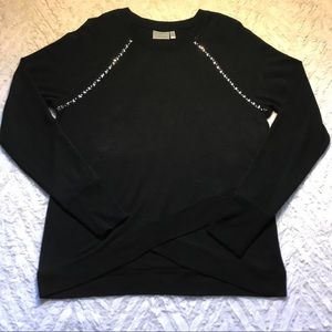 Athleta Black Sweatshirt Tulip-Edge Hem Medium